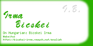 irma bicskei business card